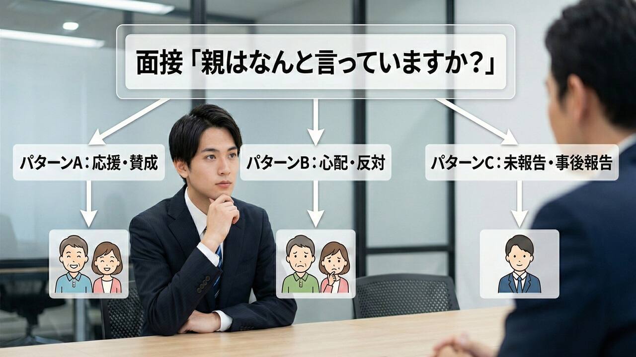 面接「親はなんと言っている」完全対策｜反対・未報告もOK状況別回答例