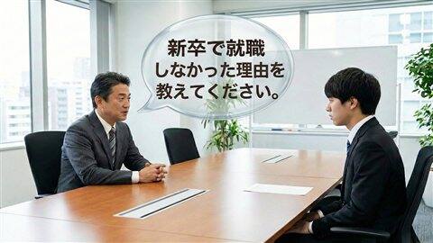 面接で就職しなかった理由を問われる場面